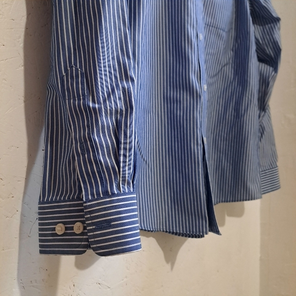 Eddie Bauer |Men's Blue Striped button down Shirt relaxed fit - Picture 4 of 9